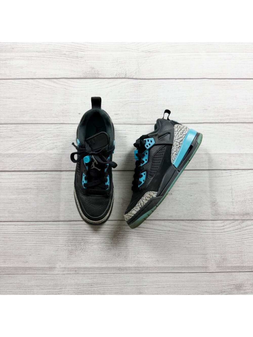 Nike Air Jordan Spizike Low Black Gamma Blue Sneakers FQ3950-005 Youth 4.5Y